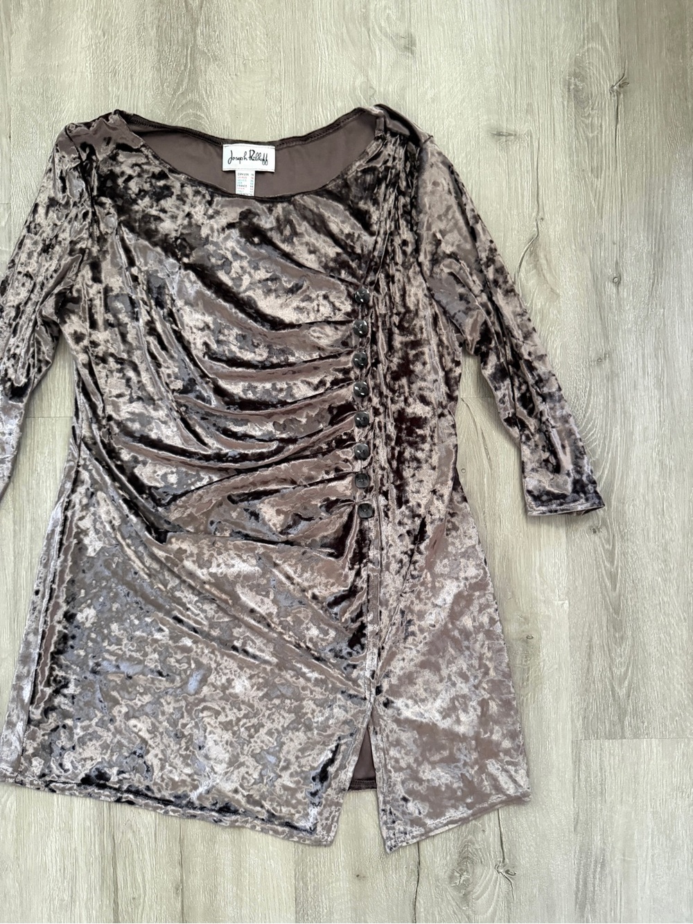 Joseph Ribkoff Womens Mini Dress 14 Crushed Velvet Half Sleeve Cocktail Party